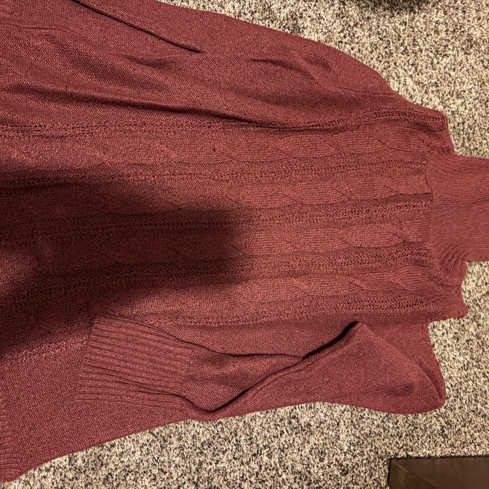 Pink Rose Women's Cowl Neck Sweater in Deep Rust